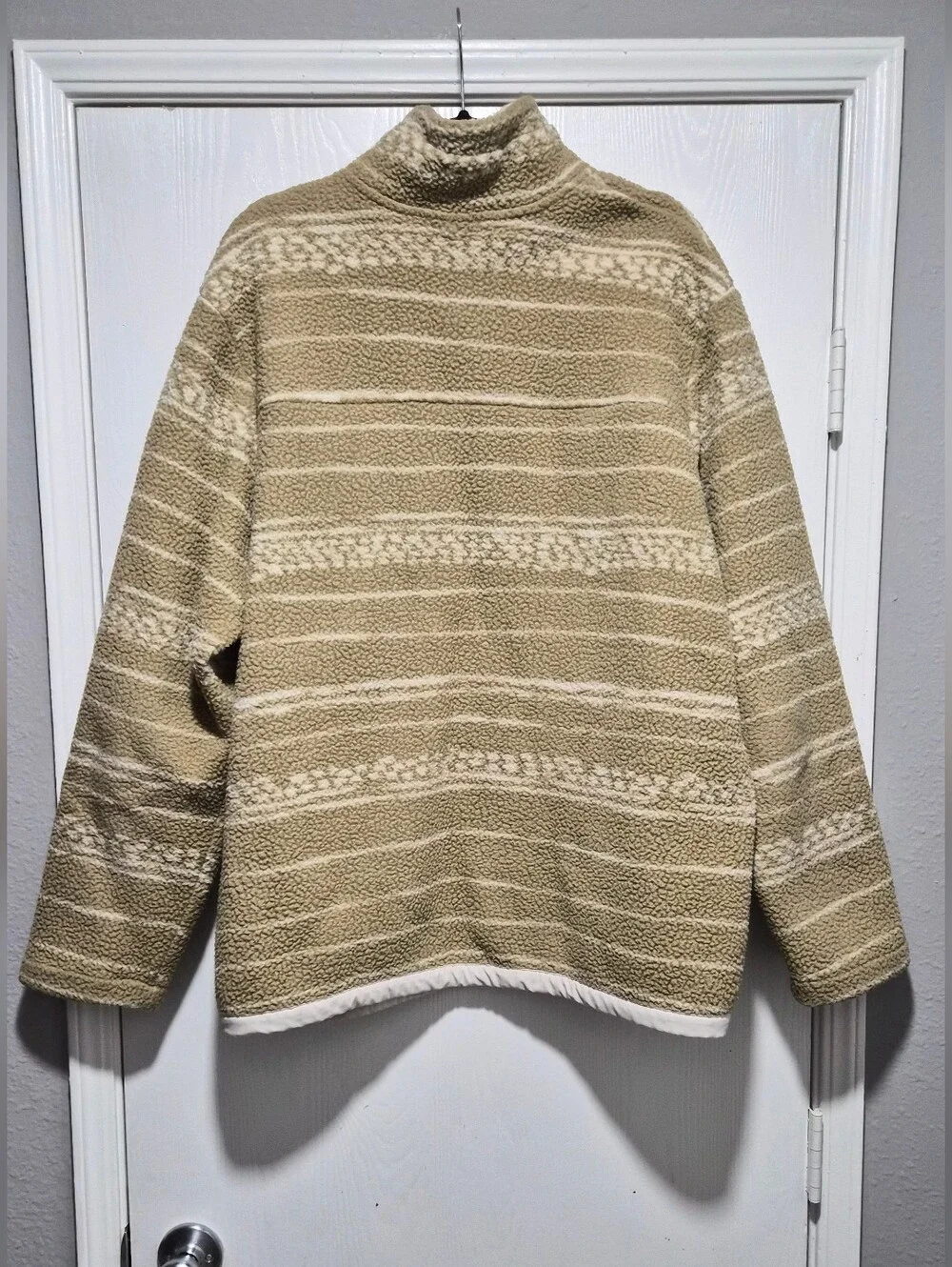 The North Face Men Beige Cragmont 1/4 Snap Front Sherpa Fleece Jacket Size XL